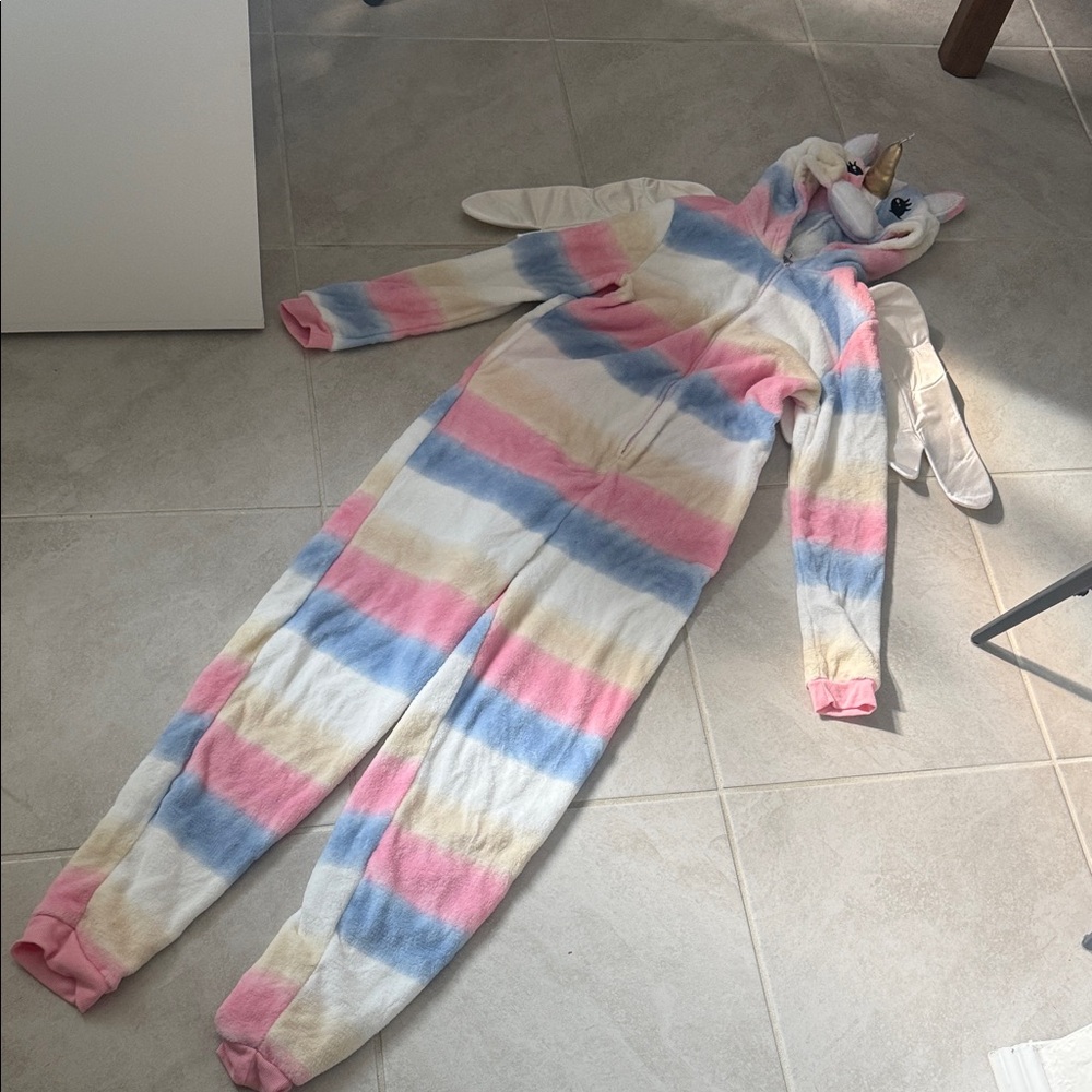 Adult Unicorn Striped Onezie size Large